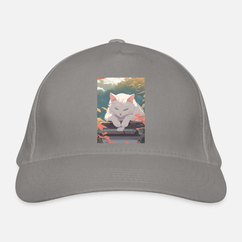Peaceful Cat, 90s Anime Style Organic Baseball Cap