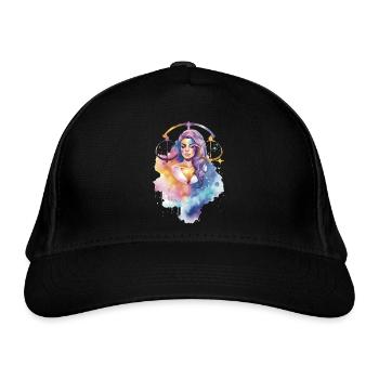 I AM ♎️ LIBRA ♎️ - Bio-Baseballkappe - Schwarz - Vorne