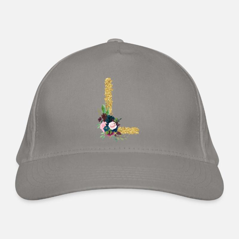 Buchstabe l gold floral Bio-Baseballkappe