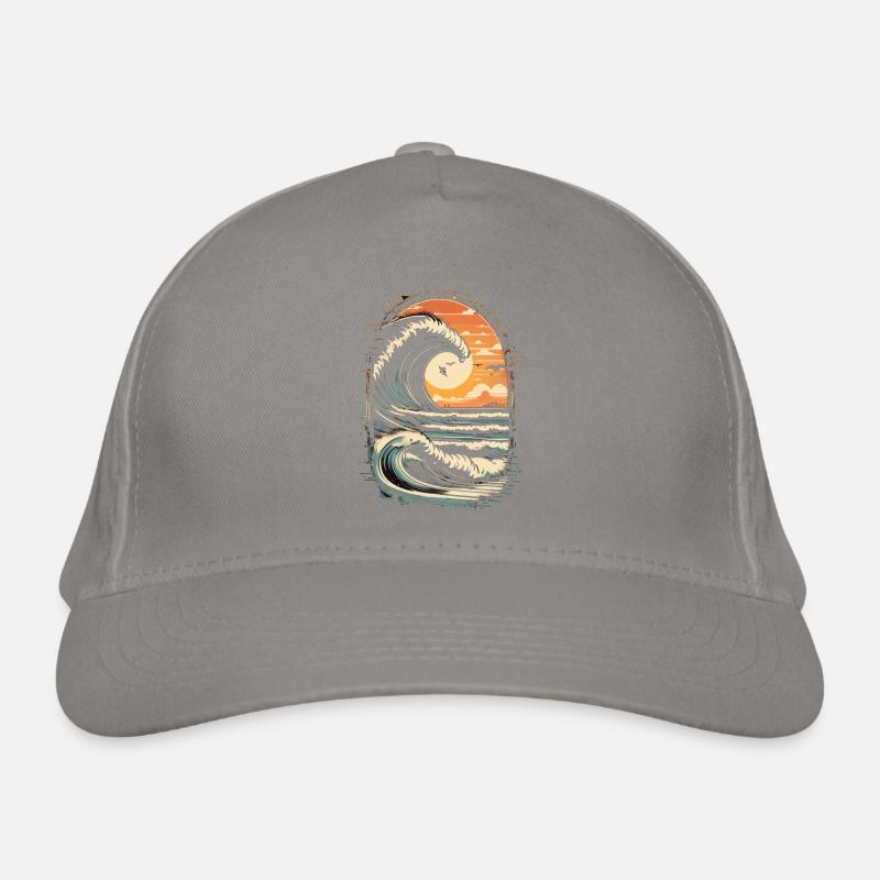 Surfing Beach Palm Tree Sunshine Holidays Organic Baseball Cap
