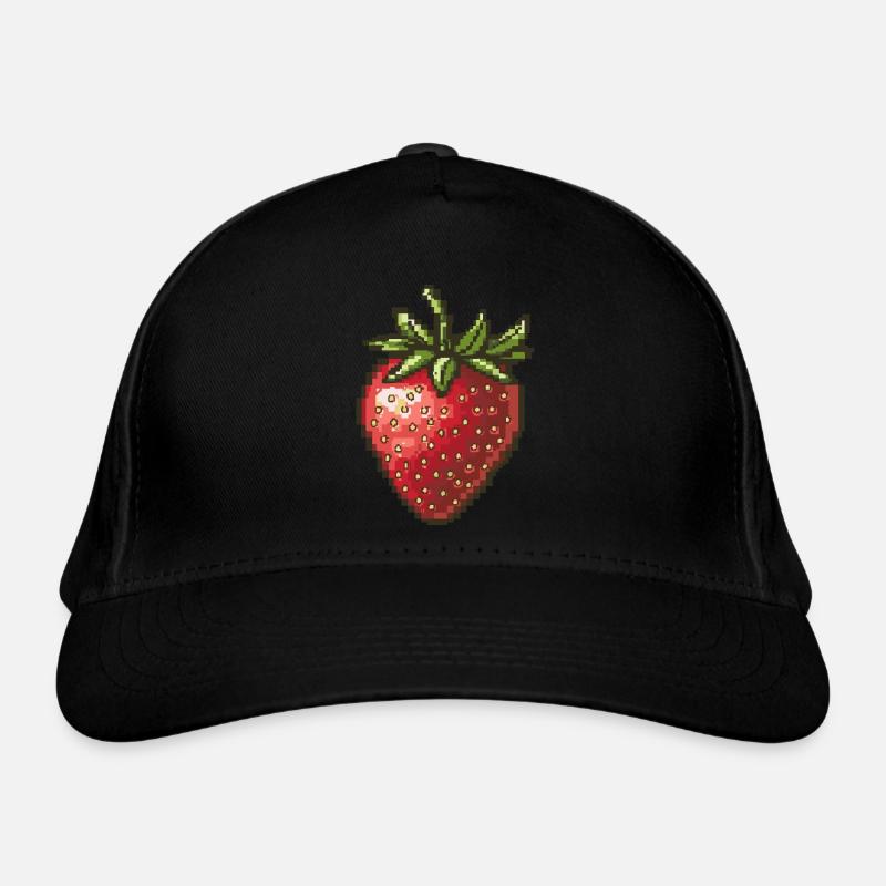 Strawberry Pixel Icon Organic Baseball Cap