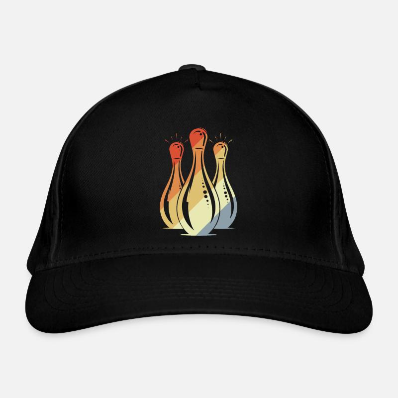 Bowling Grafik Retro Look Bio-Baseballkappe