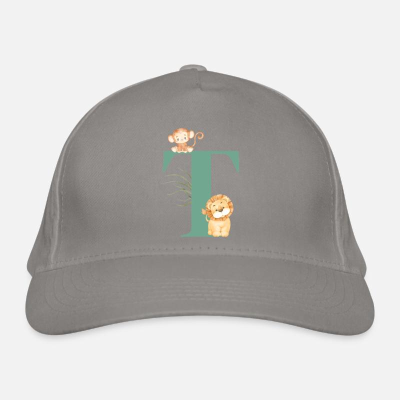 Lettre t vert animaux jungle Casquette classique bio