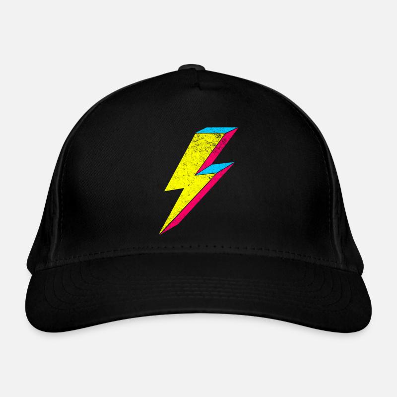 Neon Blitz Lightning Design 70s 80s Bio-Baseballkappe