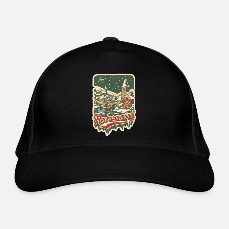 Idylle hivernal de Neckargemünd - Casquette classique bio - noir