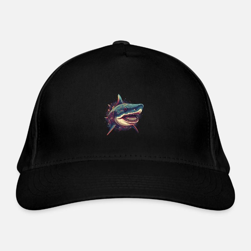 Requin trippant cool avec des motifs boho Casquette classique bio