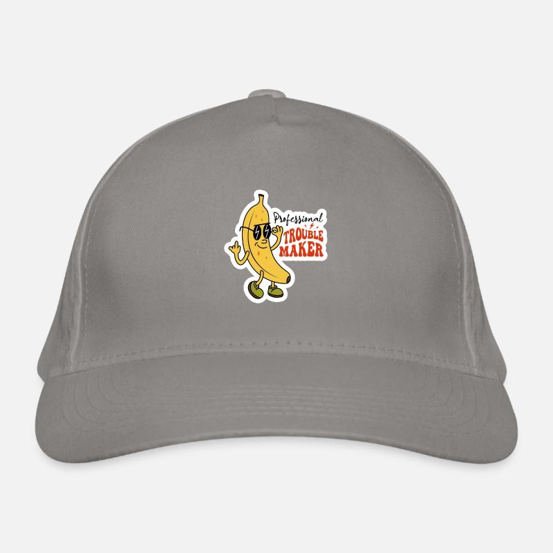 Professional Trouble Maker Sarcastic Banana Design Organic Baseball Cap
