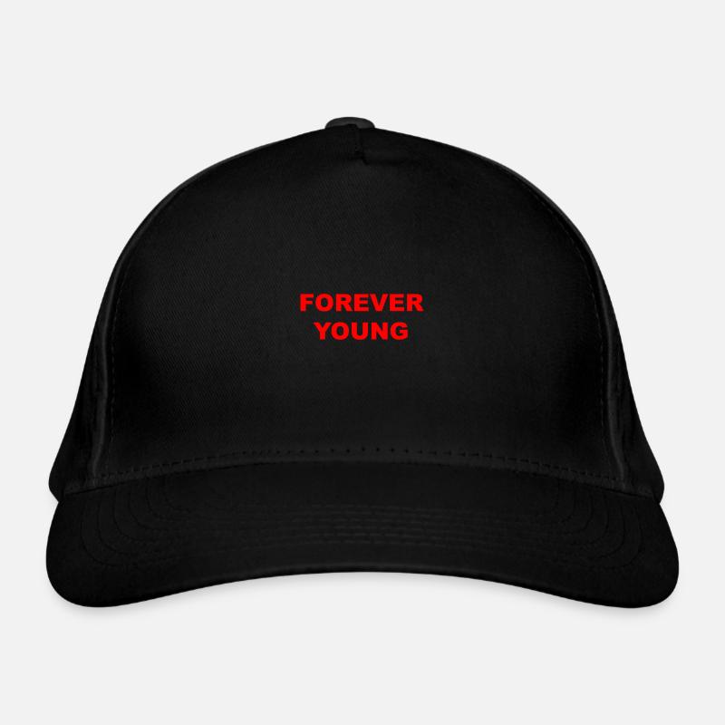 FOREVER YOUNG Red Organic Baseball Cap