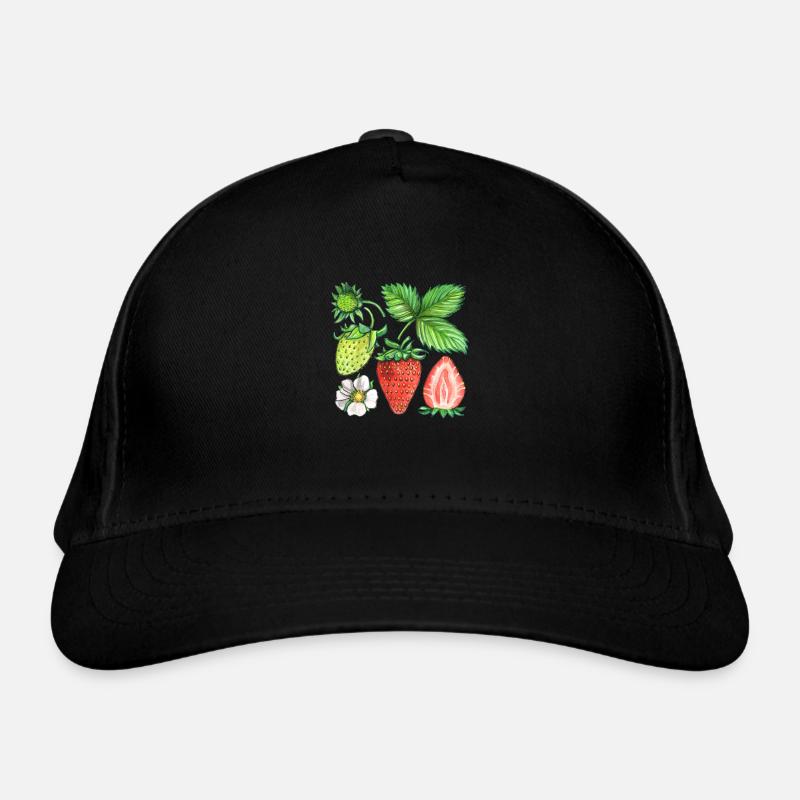 Erdbeeren Bio-Baseballkappe