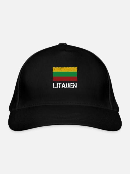 Litauen - Bio-Baseballkappe - Schwarz