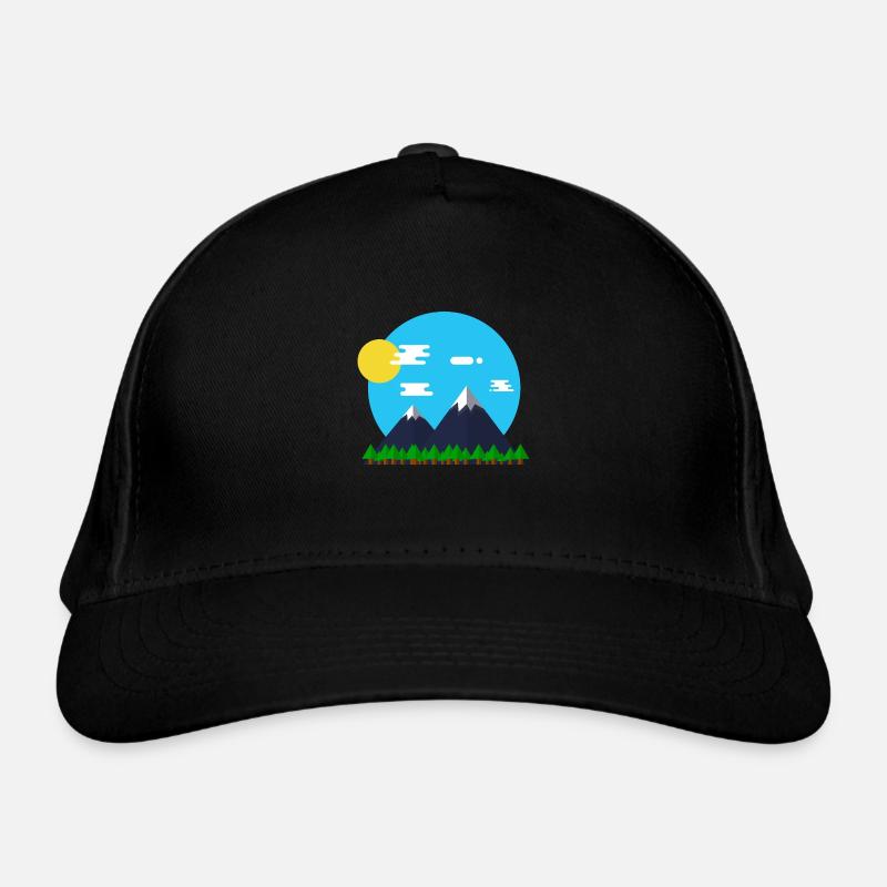 Flat Design Outdoor Mountain Forrest Park Gift Organic Baseball Cap