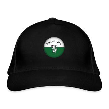 Steiermark Button - Bio-Baseballkappe - Schwarz - Vorne