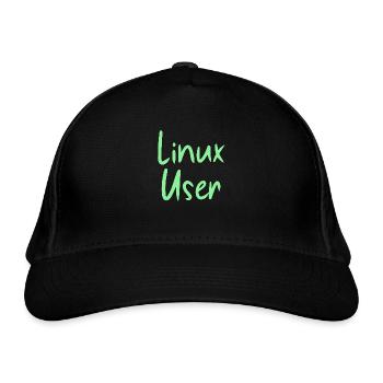 Linux Users - Organic Baseball Cap - black - Front
