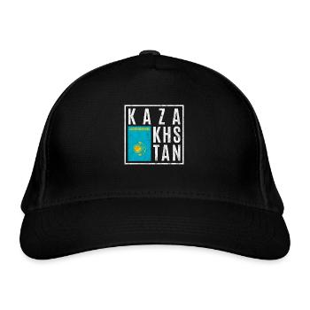 Kasachstan - Bio-Baseballkappe - Schwarz - Vorne