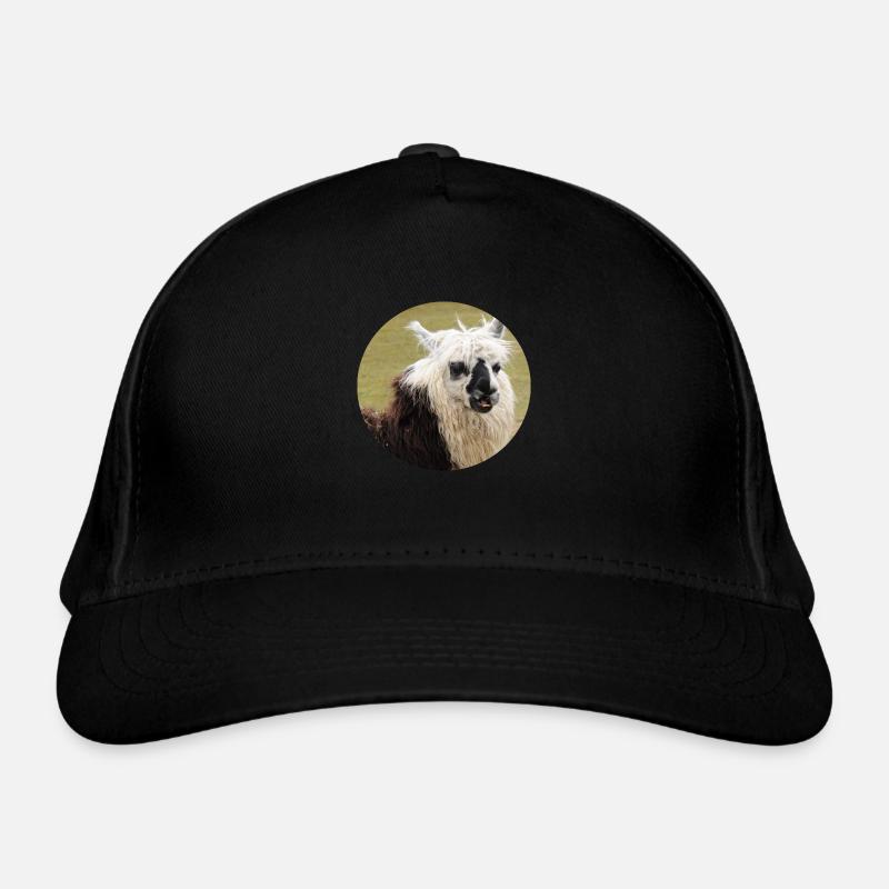 Ein geflecktes Lama Bio-Baseballkappe