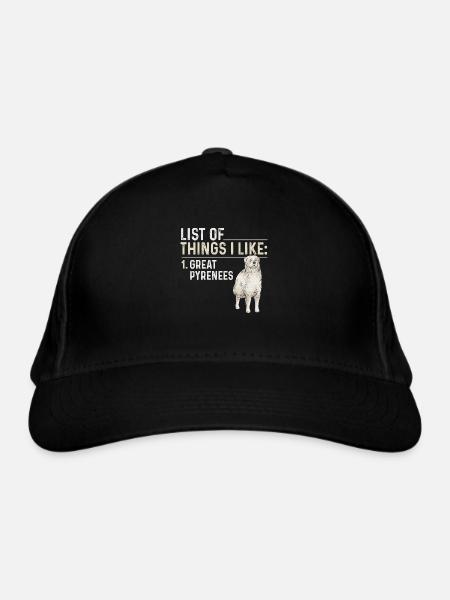 Liste des choses que j’aime Dans les Grandes Pyrénées - Casquette classique bio - noir - Devant