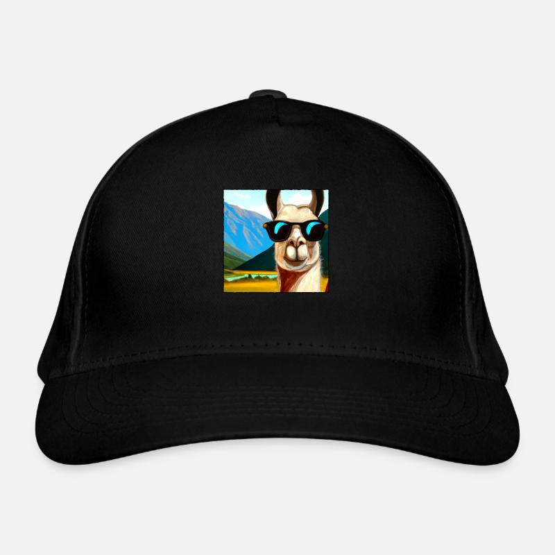 Lama Portrait Gift Organic Baseball Cap