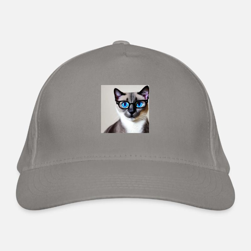 Süße Katze Benjamin mit Brille Bio-Baseballkappe