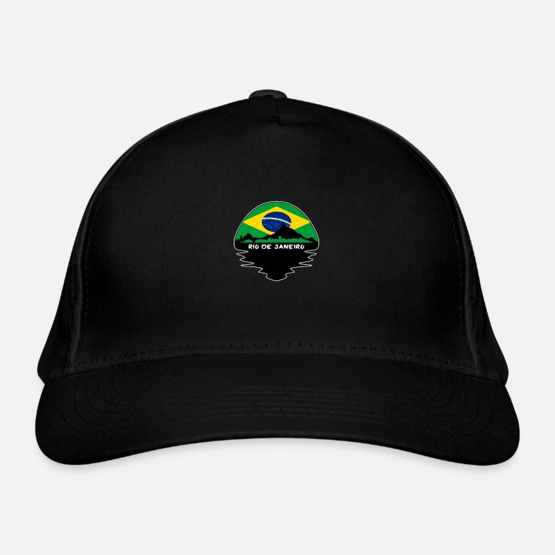 Rio de Janeiro Brésil Flag Skyline Silhouette Casquette classique bio