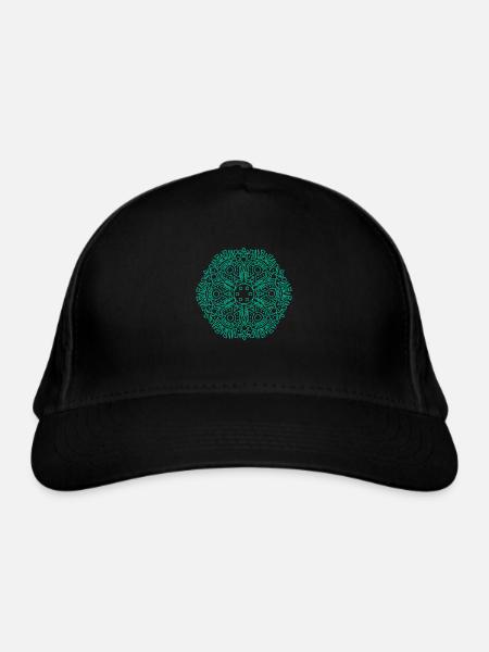 Motif Maya - Casquette classique bio - noir - Devant