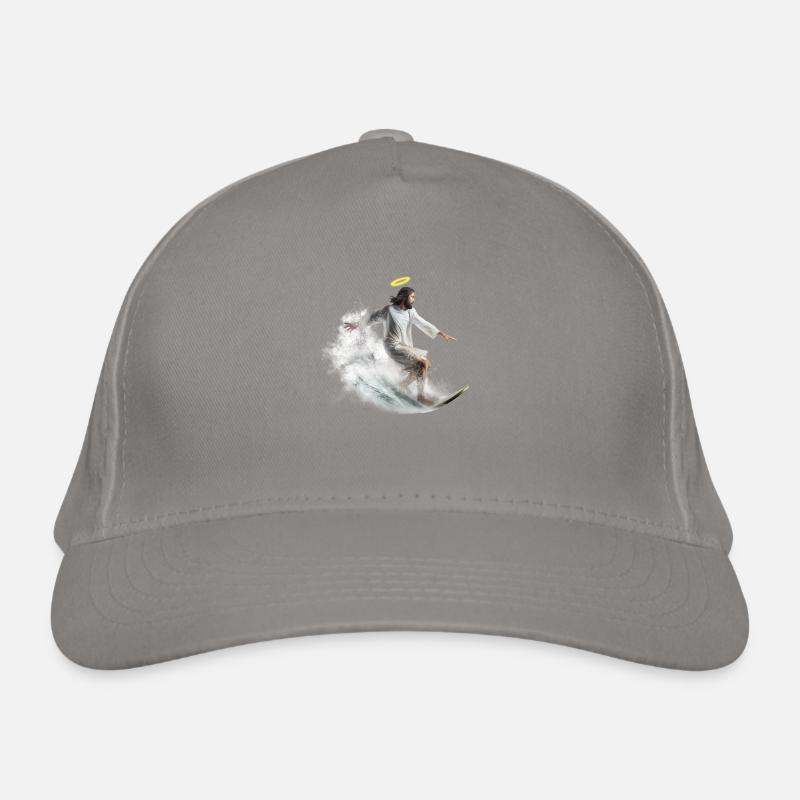 Surf-Gott mit Heiligenschein Bio-Baseballkappe