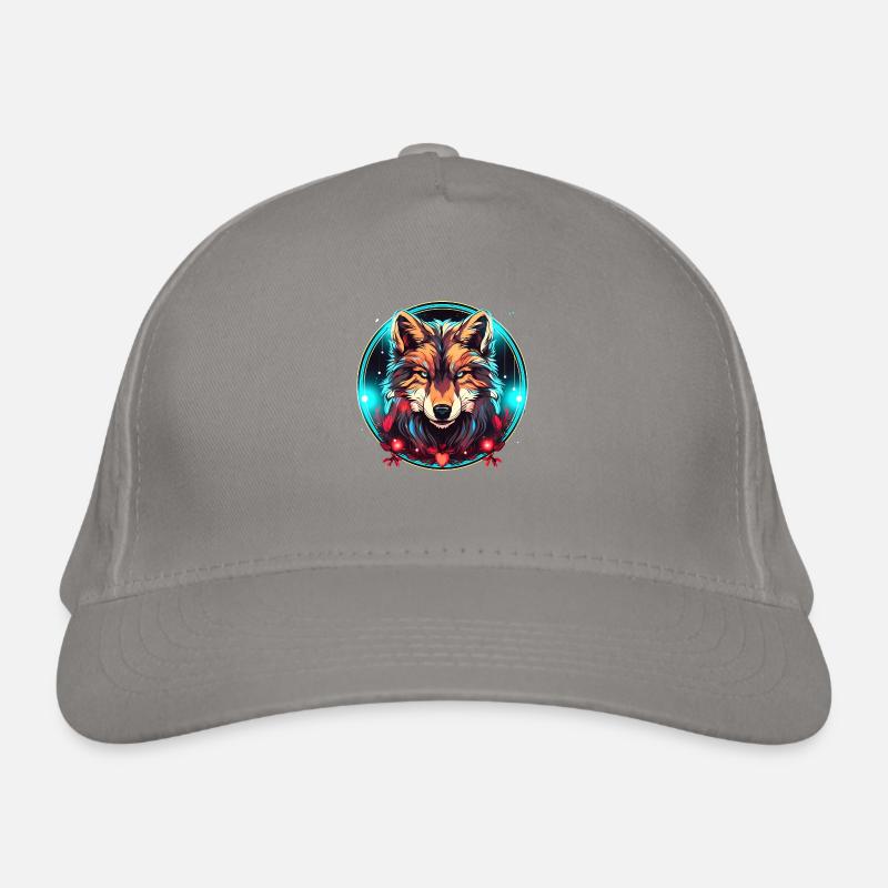Wolf mit Weihnachtsornament, Liebeswölfe Bio-Baseballkappe