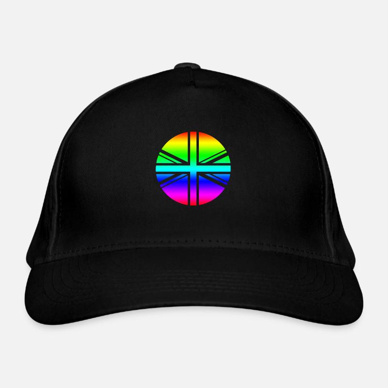 round UK Union Jack flag rainbow mod Organic Baseball Cap