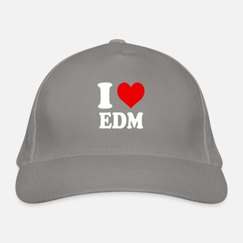 I Love EDM Heart Funny Witty Organic Baseball Cap