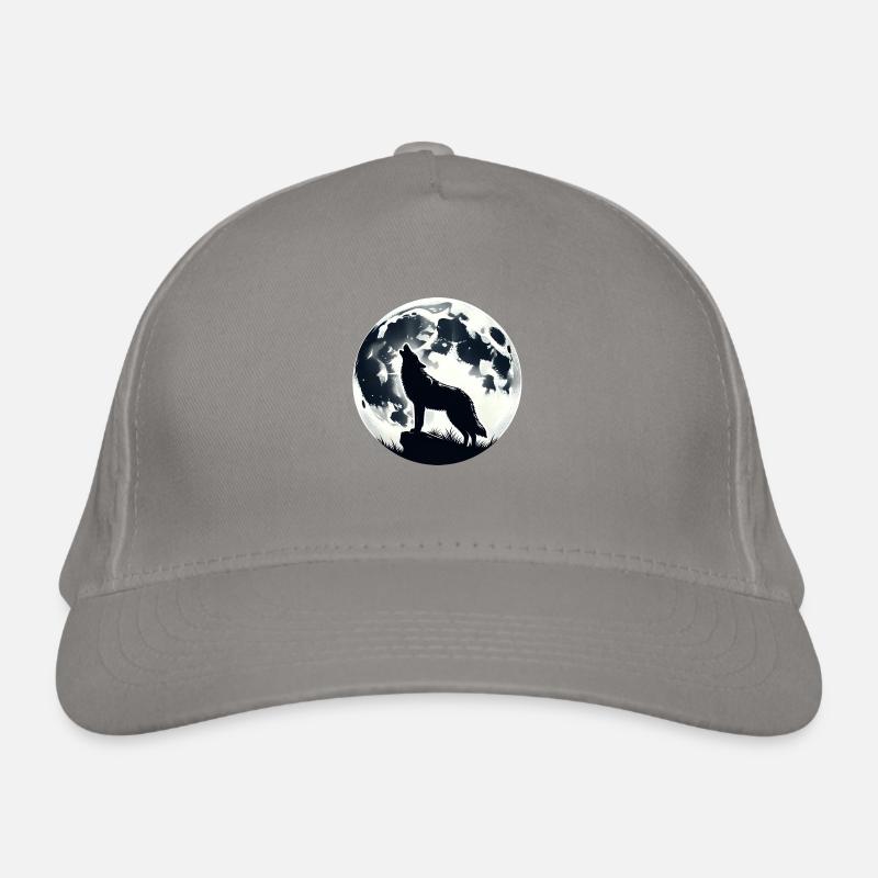 Wolf Howling At Moonlight Organic Baseball Cap