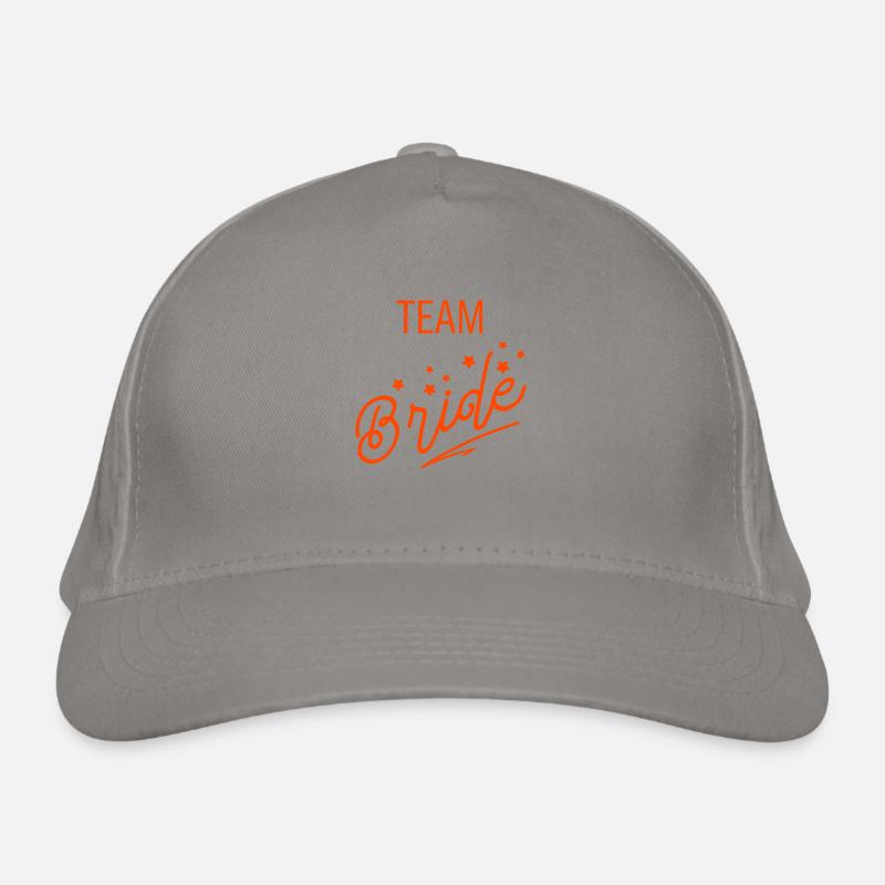 Team Braut Orange Hochzeit Bachelorette Handgeschrieben Bio-Baseballkappe