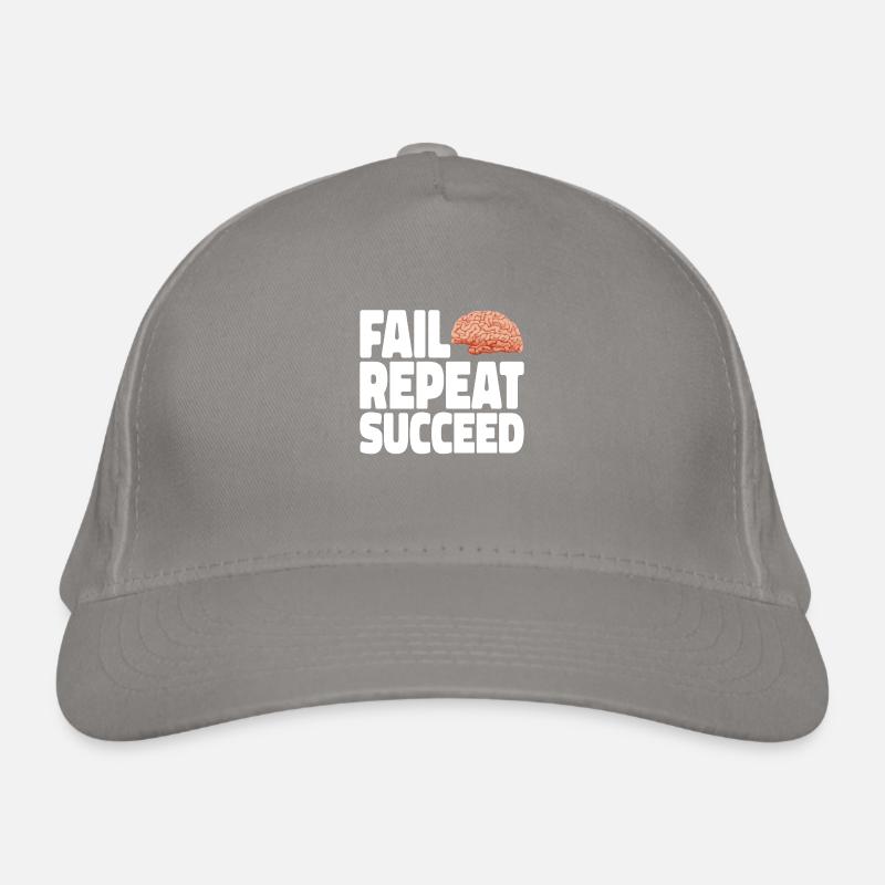 Fail into Succeed white Organic Baseball Cap
