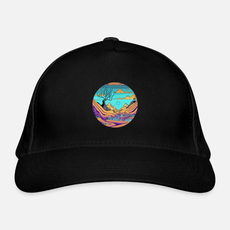 Psychedelic Valley Sunrise Organic Baseball Cap