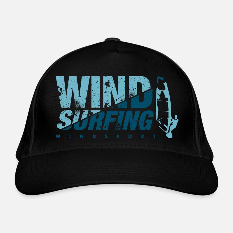 WINDSURFING BLEU planche à voile - Casquette classique bio - noir