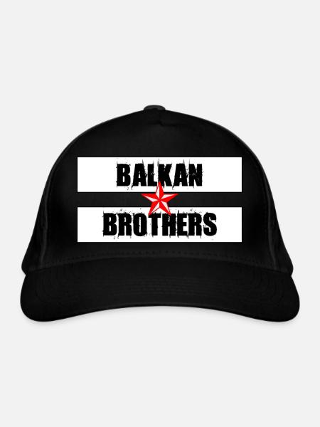 balkan brothers - Bio-Baseballkappe - Schwarz - Vorne