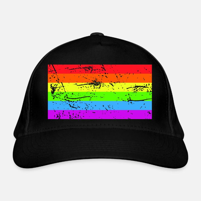 Drapeau arc-en-ciel Grunge Casquette classique bio