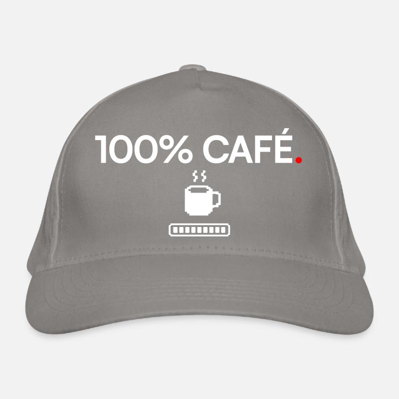 100% CAFÉ | Humour café Casquette classique bio
