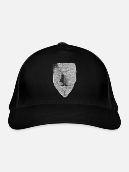 Anonymous v wie vendetta maske - Bio-Baseballkappe - Schwarz