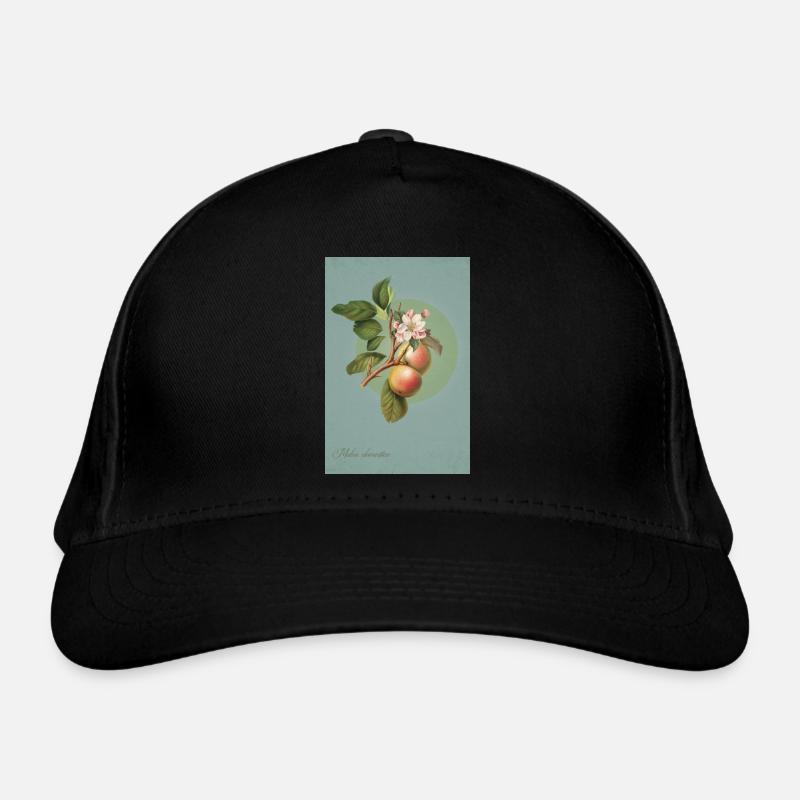 Äpfel am Zweig - Bio-Baseballkappe - Schwarz