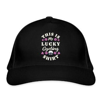 Lucky cycling Shirt - Organic Baseball Cap - black - Front