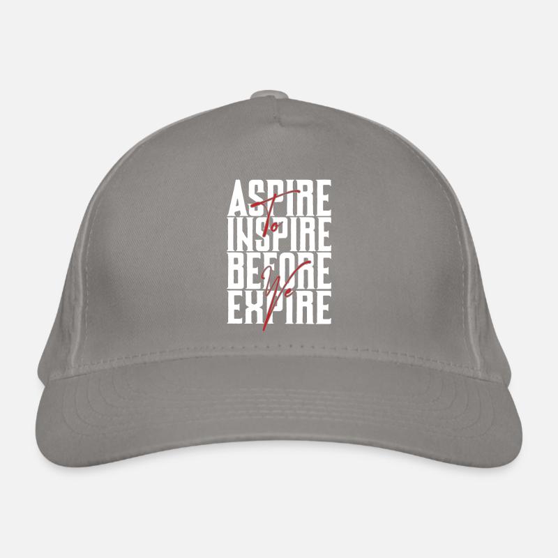Aspire Before Expire weiss Bio-Baseballkappe