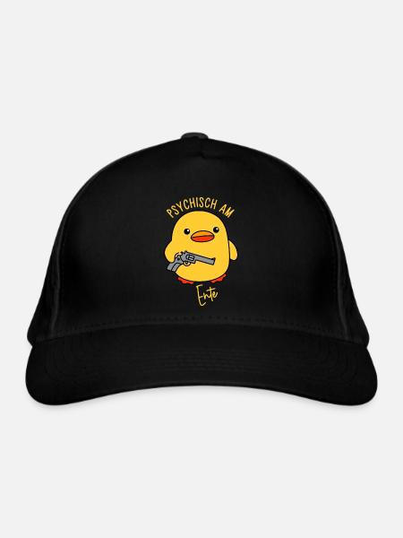 Psychisch am Ente - Bio-Baseballkappe - Schwarz
