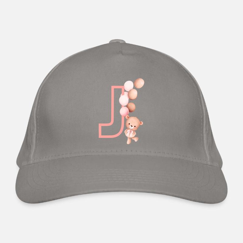 Lettre j rose ours Casquette classique bio