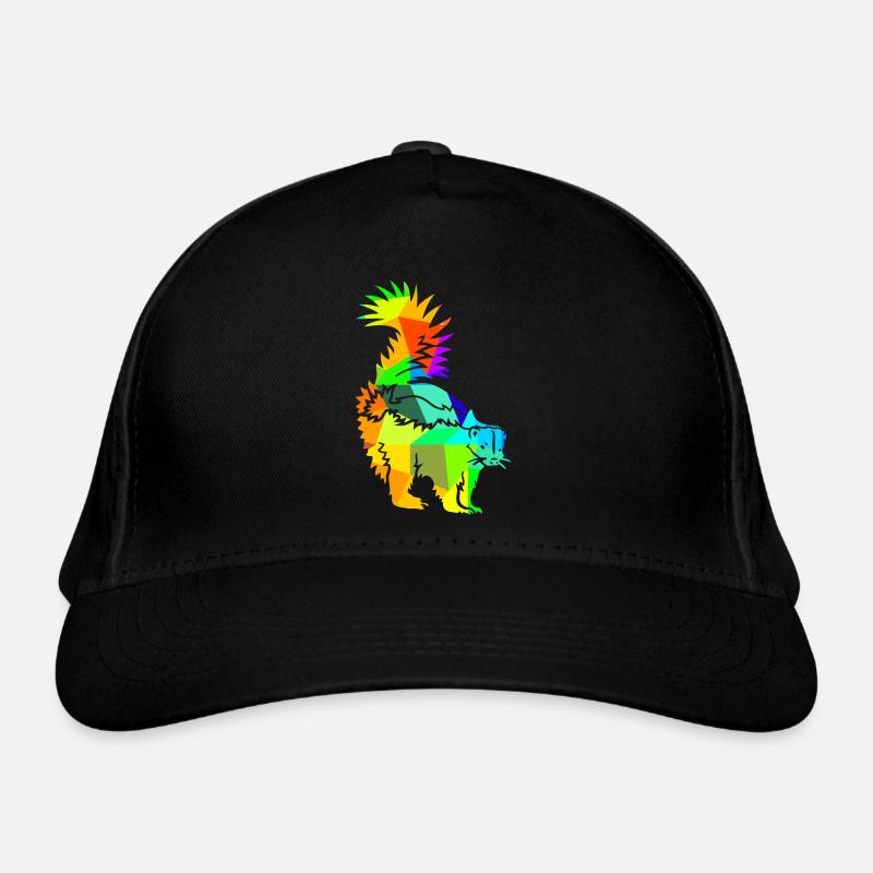 Skunk Rainbow Animals Polygon Organic Baseball Cap