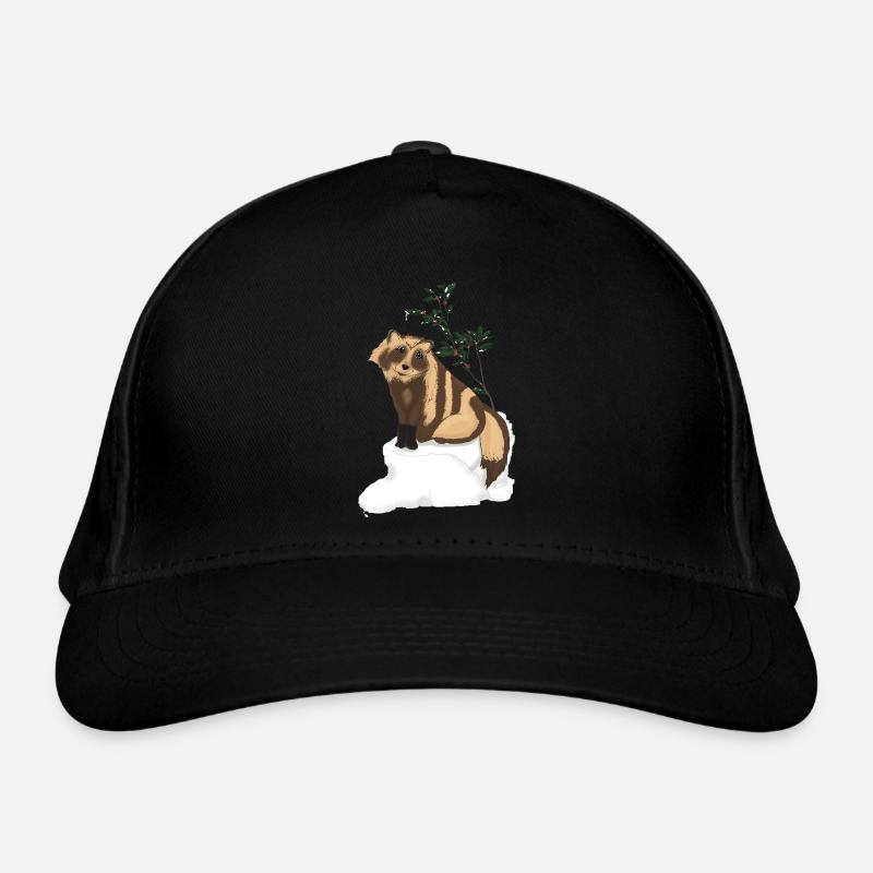 Tanuki under the mistletoe Organic Baseball Cap