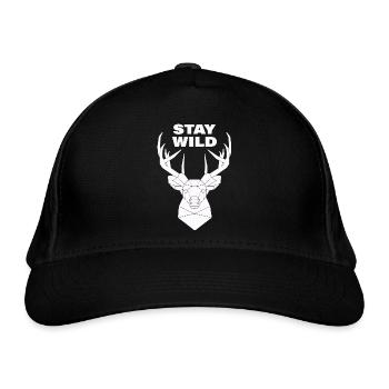 STAY WILD - Bio-Baseballkappe - Schwarz - Vorne