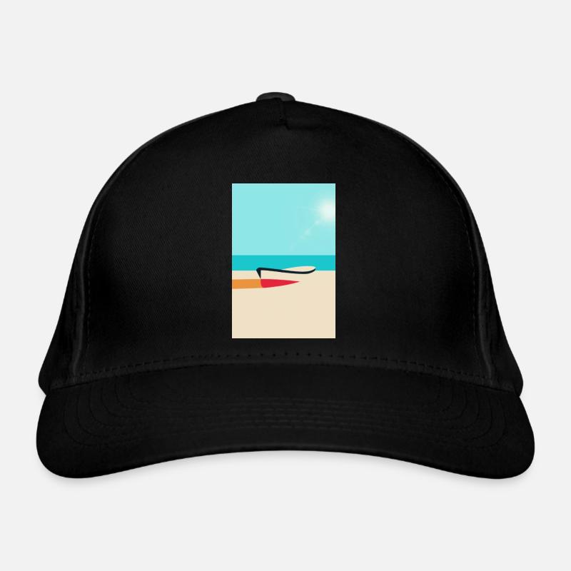 Bateau sur la plage – été, soleil, mer - Casquette classique bio - noir