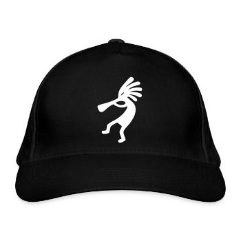 Kokopelli – Fruchtbarkeit & Regen Tribal-Gott - Bio-Baseballkappe - Schwarz - Vorne