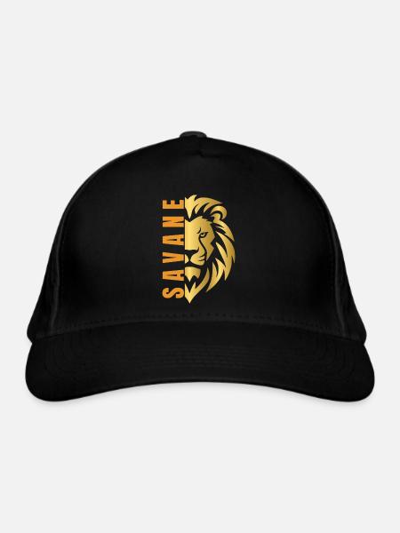 Lion doré  - Casquette classique bio - noir - Devant