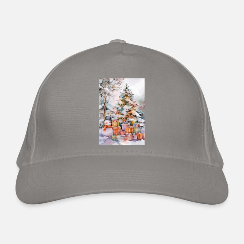 Magical winter: tree and gifts Organic Baseball Cap