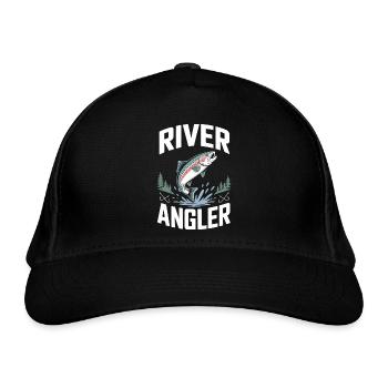 Pêche à la mouche en rivière Pêche - Casquette classique bio - noir - Devant